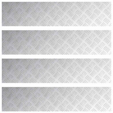 Vidaxl trap tread rechthoekig 4 pcs zilver 90 x 20 cm aluminium