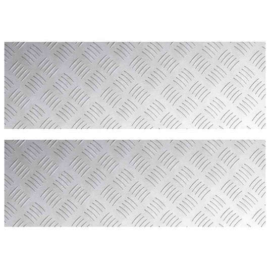 Vidaxl trap tread rechthoekig 2 pcs zilver 75 x 25 cm aluminium