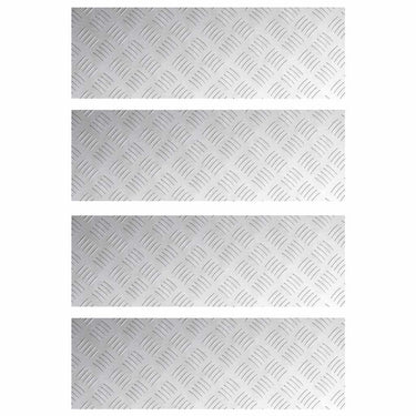 Vidaxl trap tread rechthoekig 4 pcs zilver 75 x 25 cm aluminium
