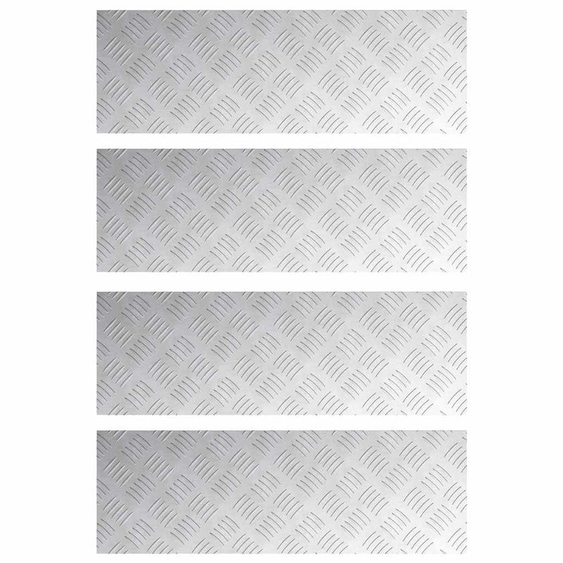 Load image into Gallery viewer, Vidaxl trap tread rechthoekig 4 pcs zilver 75 x 25 cm aluminium

