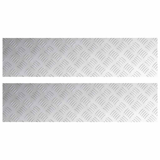 Vidaxl trap tread rechthoekig 2 pcs zilver 100 x 25 cm aluminium