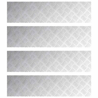 Vidaxl trap tread rechthoekig 4 pcs zilver 100 x 25 cm aluminium