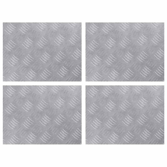 Vidaxl trap tread rechthoekig 4 pcs zilver 40 x 30 cm aluminium