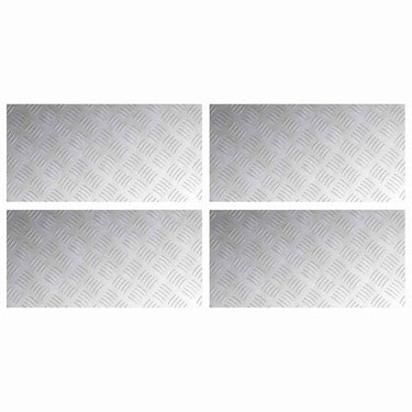 Vidaxl trap tread rechthoekig 4 pcs zilver 60 x 30 cm aluminium