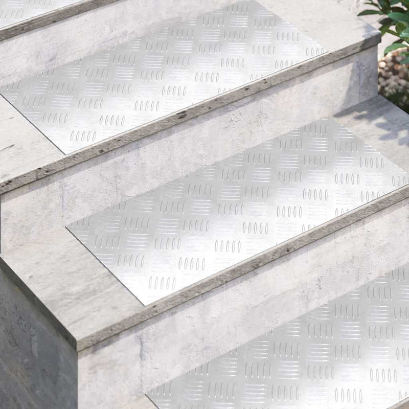 Load image into Gallery viewer, Vidaxl trap tread rechthoekig 2 pcs zilver 70 x 30 cm aluminium
