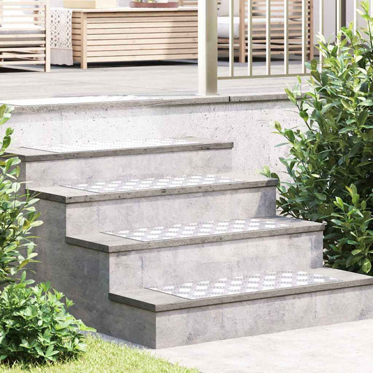 Vidaxl trap tread rechthoekig 4 pcs zilver 70 x 30 cm aluminium