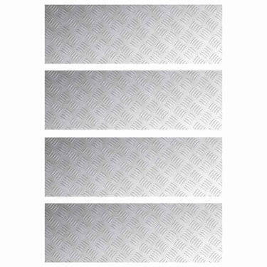 Vidaxl trap tread rechthoekig 4 pcs zilver 90 x 30 cm aluminium