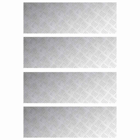 Vidaxl trap tread rechthoekig 4 pcs zilver 90 x 30 cm aluminium