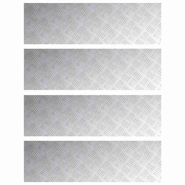 Vidaxl trap tread rechthoekig 4 pcs zilver 100 x 30 cm aluminium