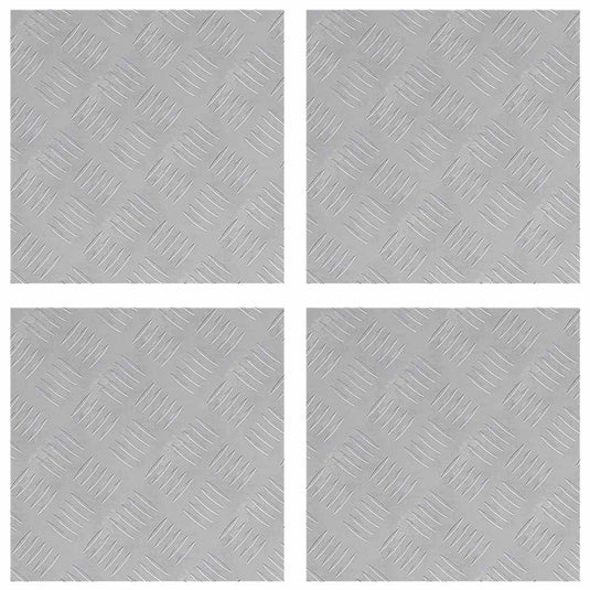 Vidaxl trap tread vierkant 4 pcs zilver 40 x 40 cm aluminium