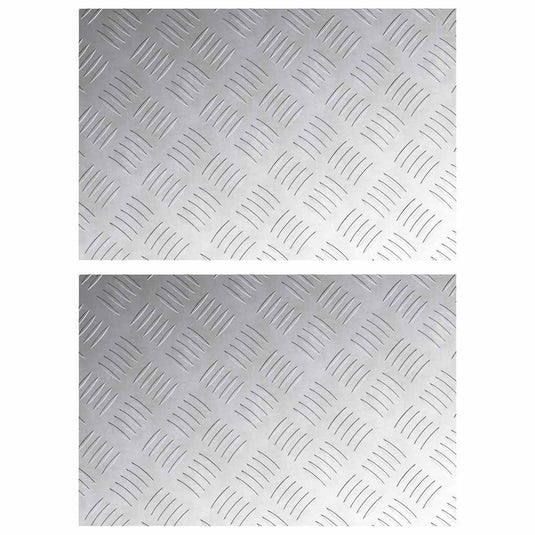 Vidaxl trap tread rechthoekig 2 pcs zilver 60 x 40 cm aluminium