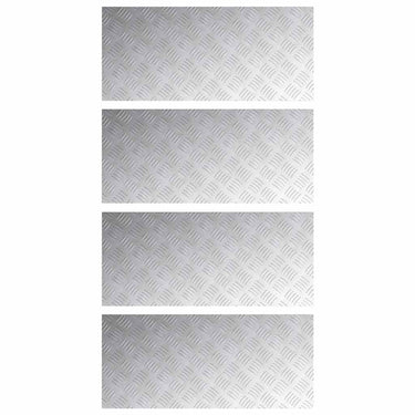 Vidaxl trap tread rechthoekig 4 pcs zilver 90 x 40 cm aluminium