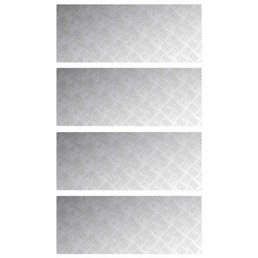 Vidaxl trap tread rechthoekig 4 pcs zilver 100 x 40 cm aluminium
