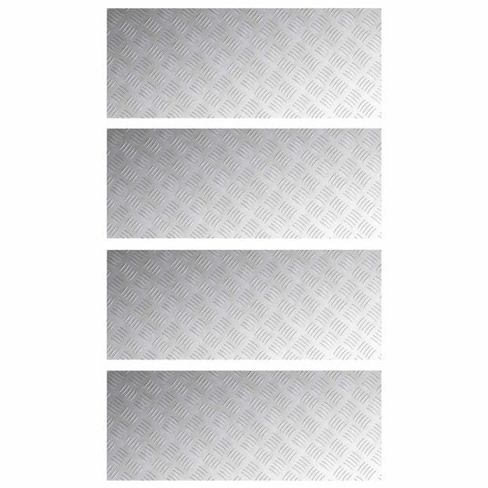 Vidaxl trap tread rechthoekig 4 pcs zilver 100 x 40 cm aluminium