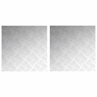 Vidaxl trap tread vierkant 2 pcs zilver 50 x 50 cm aluminium