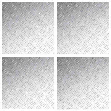 Vidaxl trap tread vierkant 4 pcs zilver 50 x 50 cm aluminium