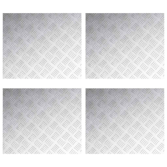 Vidaxl trap tread rechthoekig 4 pcs zilver 60 x 50 cm aluminium