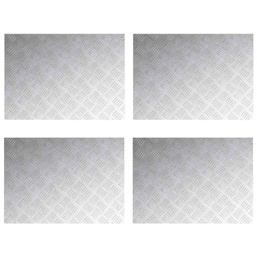 Vidaxl trap tread rechthoekig 4 pcs zilver 70 x 50 cm aluminium
