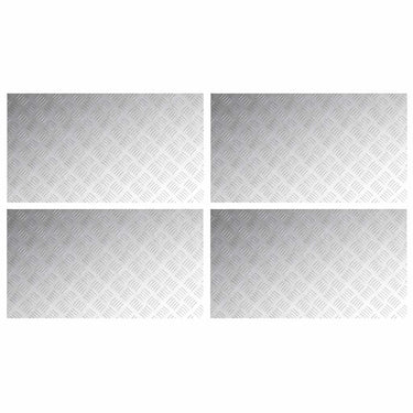 Vidaxl trap tread rechthoekig 4 pcs zilver 90 x 50 cm aluminium