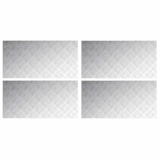 Vidaxl trap tread rechthoekig 4 pcs zilver 100 x 50 cm aluminium