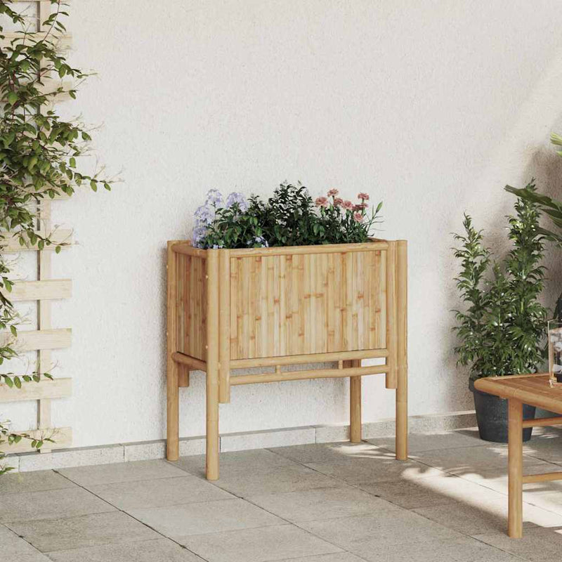 Load image into Gallery viewer, Vidaxl verhoogd bed bruin 70 x 35 x 70 cm bamboe
