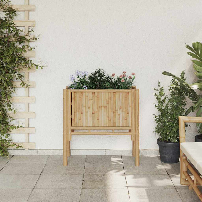Load image into Gallery viewer, Vidaxl verhoogd bed bruin 70 x 35 x 70 cm bamboe
