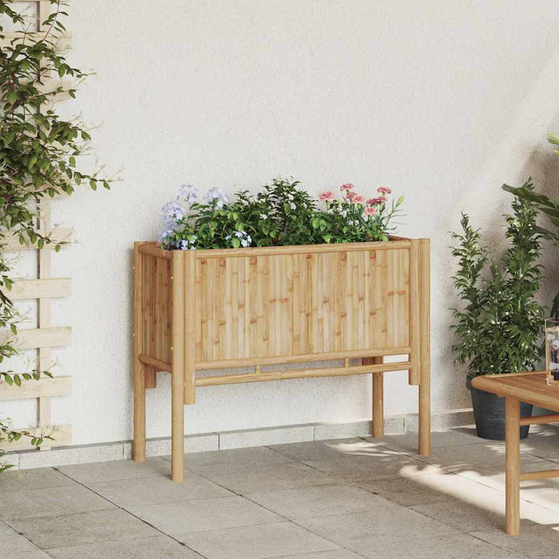 Load image into Gallery viewer, Vidaxl verhoogd bed bruin 90 x 35 x 70 cm bamboe
