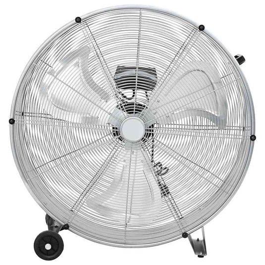 Vidaxl trommelventilator met wiel zilver 79 x 37 x 82 cm aluminium