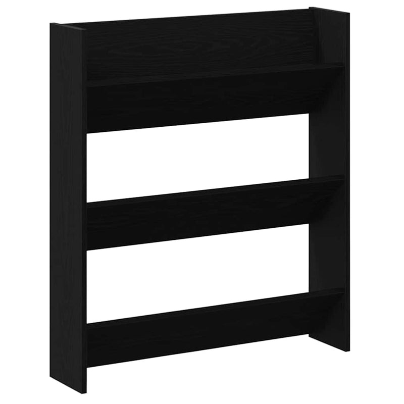 Load image into Gallery viewer, Vidaxl schoenenkast met plank zwart eiken 80 x 18 x 90 cm bewerkt hout
