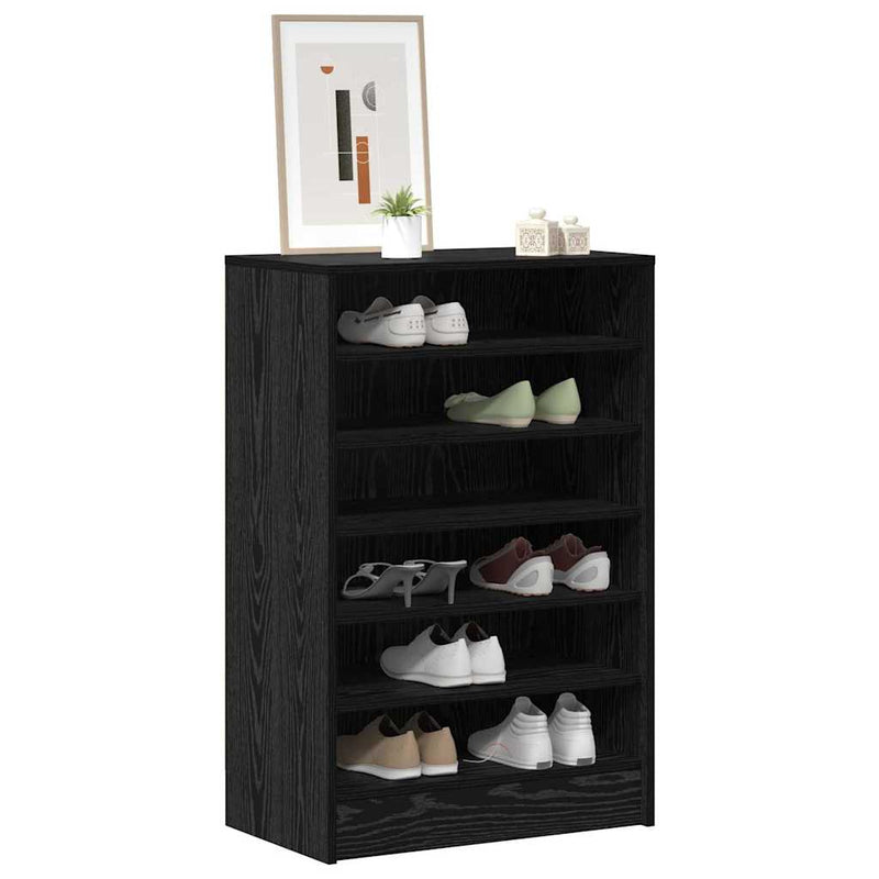 Load image into Gallery viewer, Vidaxl schoenenkast met plank zwart eiken 60 x 35 x 92 cm bewerkt hout
