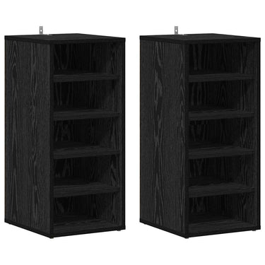 Vidaxl schoenenkast 2 pcs zwart eiken 32 x 35 x 70 cm bewerkt hout