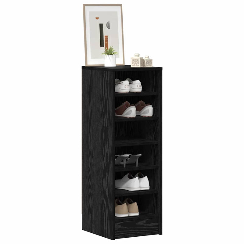 Load image into Gallery viewer, Vidaxl schoenenkast met plank zwart eiken 32 x 35 x 90 cm bewerkt hout
