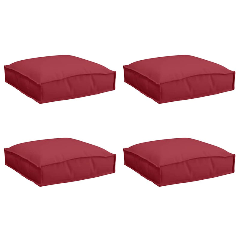Load image into Gallery viewer, Vidaxl kussen 4 pcs wijnrood 40 x 40 x 8 cm oxford stof
