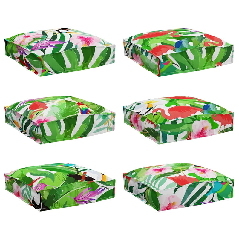 Load image into Gallery viewer, Vidaxl kussen bloemen 6 pcs multikleur 40 x 40 x 8 cm oxford stof
