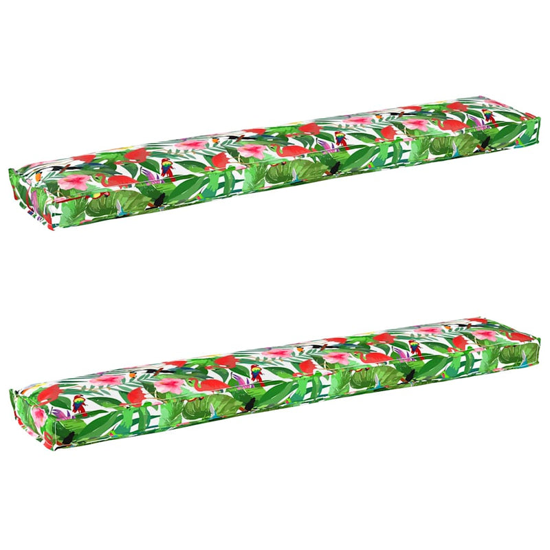 Load image into Gallery viewer, Vidaxl pallet kussen set 2 pcs tropische jungle 200 x 40 x 8 cm
