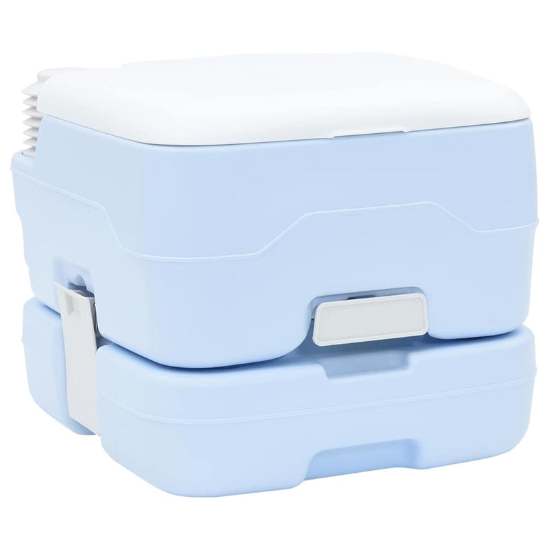 Load image into Gallery viewer, Vidaxl camping toilet lichtblauw en wit 41,5 x 36,5 x 30 cm polyetheen
