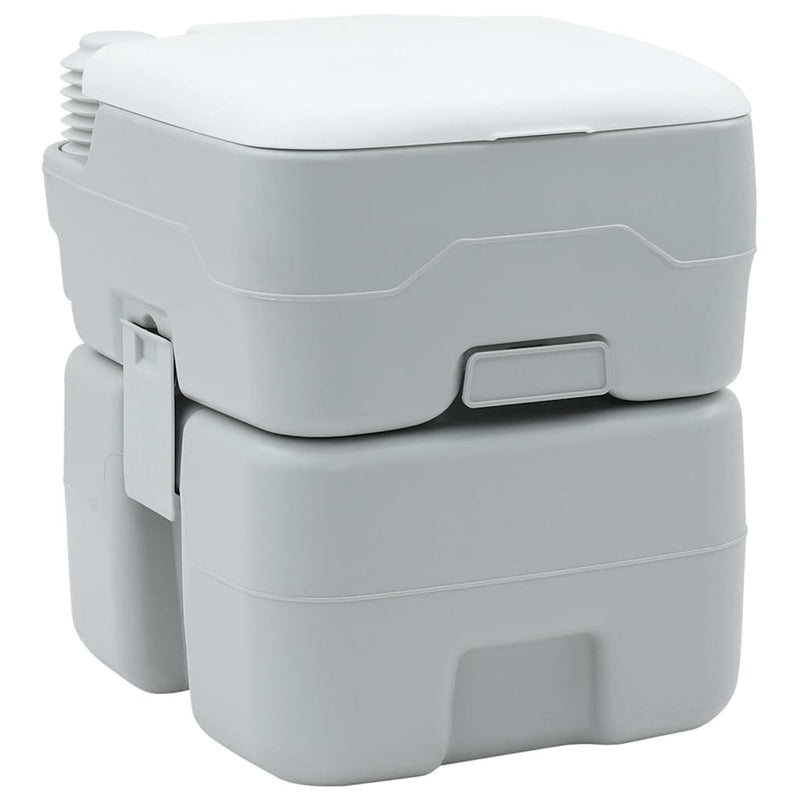 Load image into Gallery viewer, Vidaxl camping toilet grijs en wit 41,5 x 36,5 x 42 cm polyetheen
