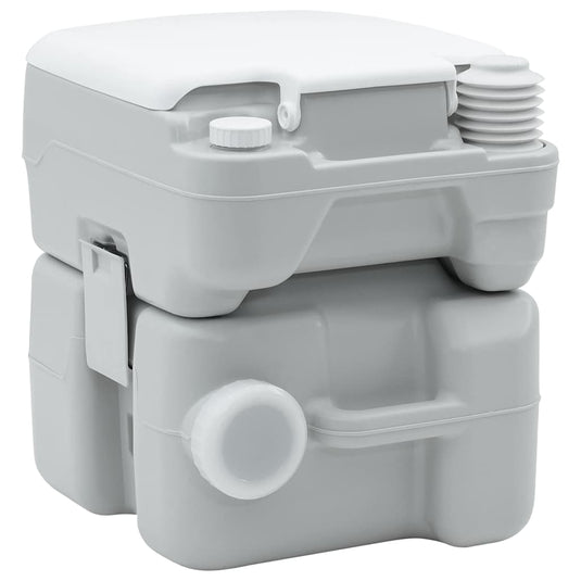 Vidaxl camping toilet grijs en wit 41,5 x 36,5 x 42 cm polyetheen