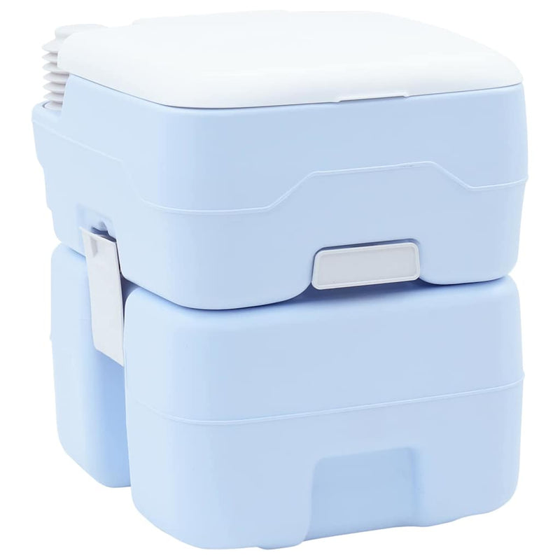 Load image into Gallery viewer, Vidaxl camping toilet lichtblauw en wit 41,5 x 36,5 x 42 cm polyetheen
