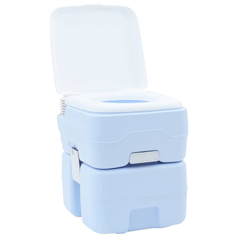 Load image into Gallery viewer, Vidaxl camping toilet lichtblauw en wit 41,5 x 36,5 x 42 cm polyetheen
