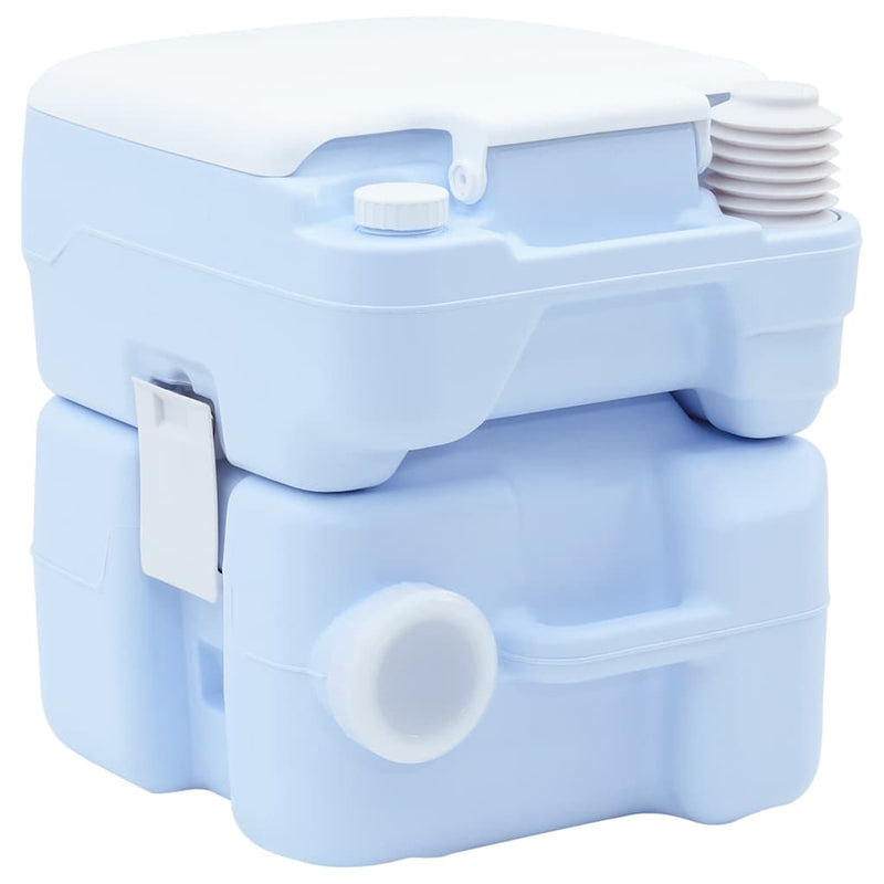 Load image into Gallery viewer, Vidaxl camping toilet lichtblauw en wit 41,5 x 36,5 x 42 cm polyetheen
