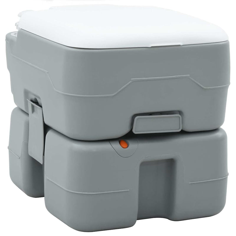 Load image into Gallery viewer, Vidaxl camping toilet grijs en wit 41,5 x 36,5 x 37,5 cm polyetheen

