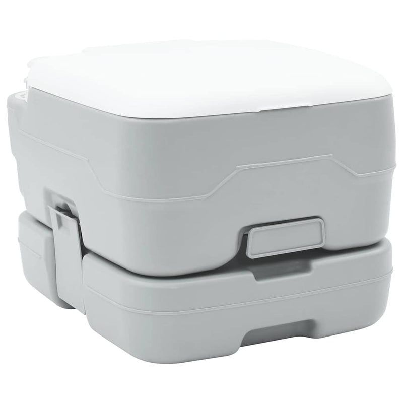 Load image into Gallery viewer, Vidaxl camping toilet grijs en wit 41,5 x 36,5 x 30 cm polyetheen
