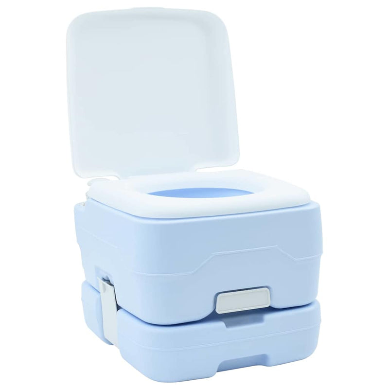 Load image into Gallery viewer, Vidaxl camping toilet lichtblauw en wit 41,5 x 36,5 x 30 cm polyetheen
