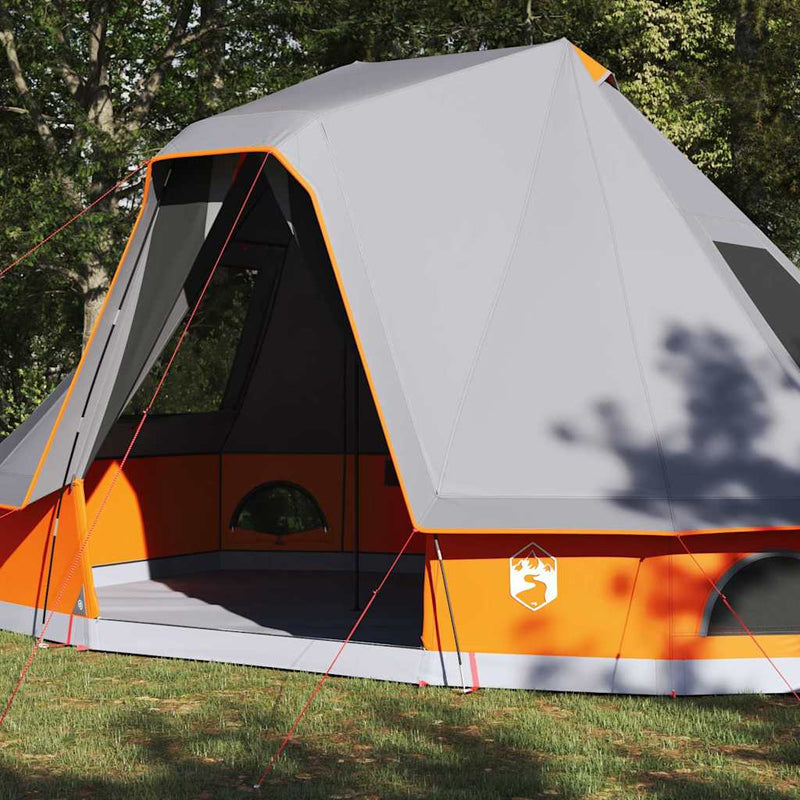 Load image into Gallery viewer, Vidaxl familie tipi tent tipi grijs en oranje 466 x 310 x 240 cm
