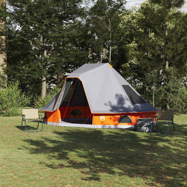 Vidaxl familie tipi tent tipi grijs en oranje 466 x 310 x 240 cm