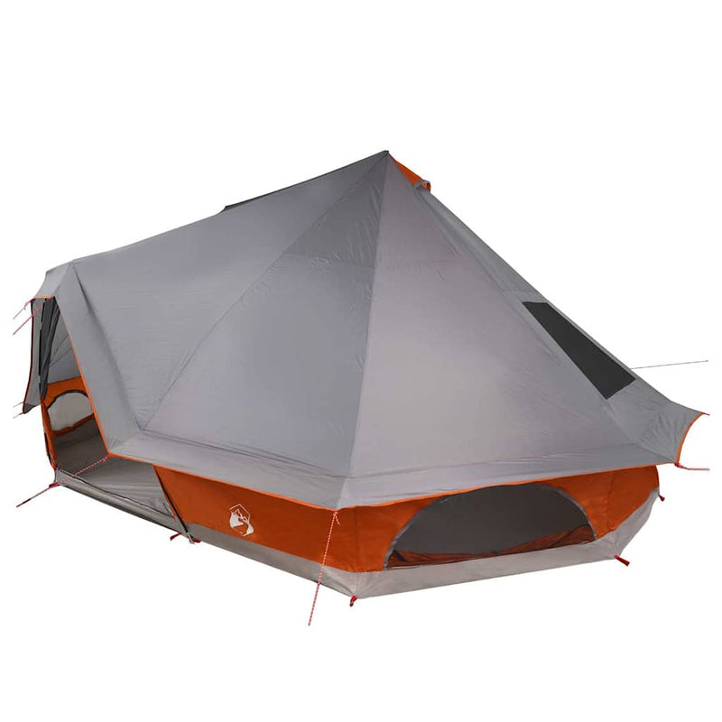 Load image into Gallery viewer, Vidaxl familie tipi tent tipi grijs en oranje 680 x 430 x 270 cm
