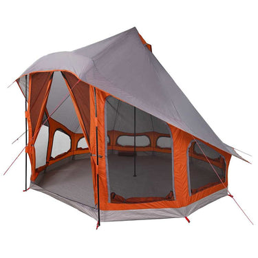 Vidaxl familie tipi tent tipi grijs en oranje 404 x 370 x 270 cm