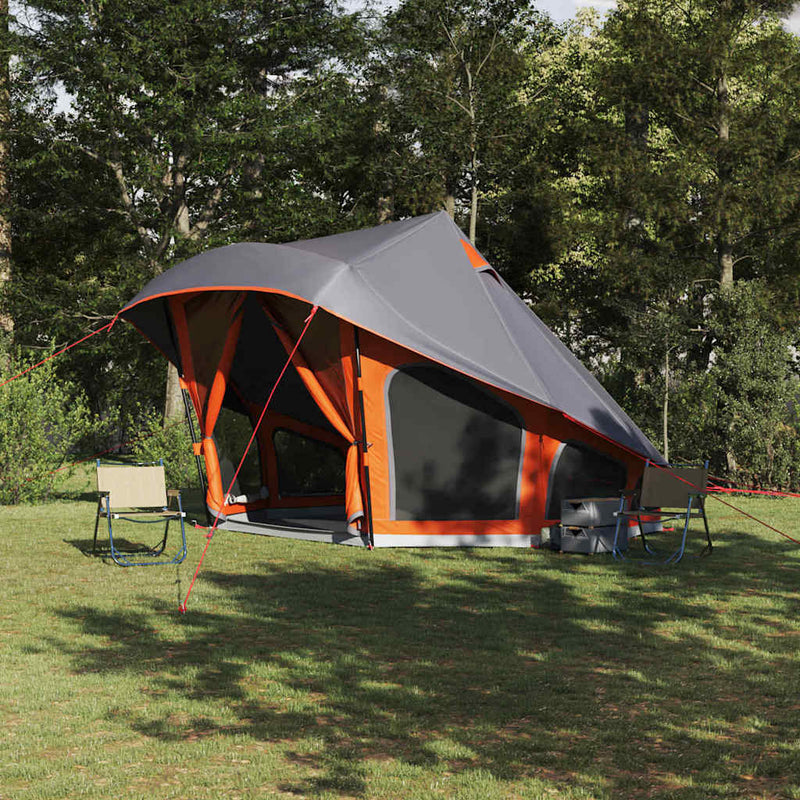 Load image into Gallery viewer, Vidaxl familie tipi tent tipi grijs en oranje 508 x 470 x 300 cm
