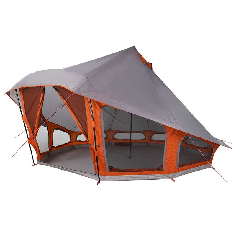 Load image into Gallery viewer, Vidaxl familie tipi tent tipi grijs en oranje 508 x 470 x 300 cm
